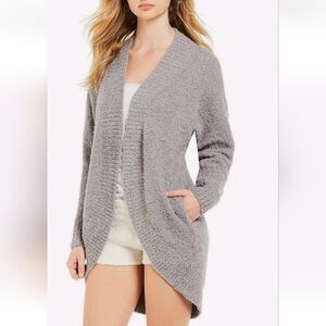 UGG Brand Womens Gray Fremont Cardigan Sweater Gray Grey Fluffy Knit Size Small